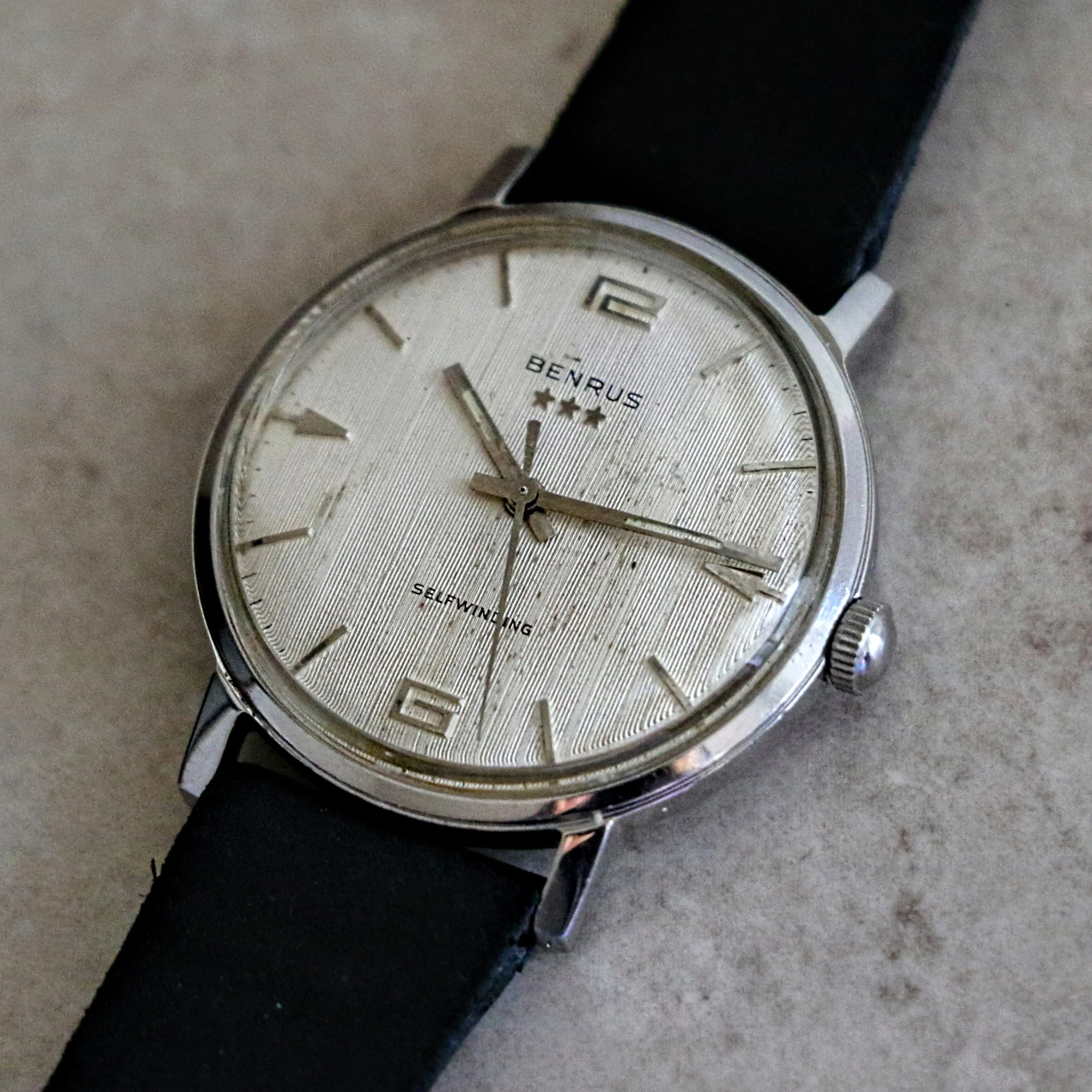 Vintage BENRUS 3 Stars Selfwinding Wristwatch Swiss Made Vintage Watch - Image 9