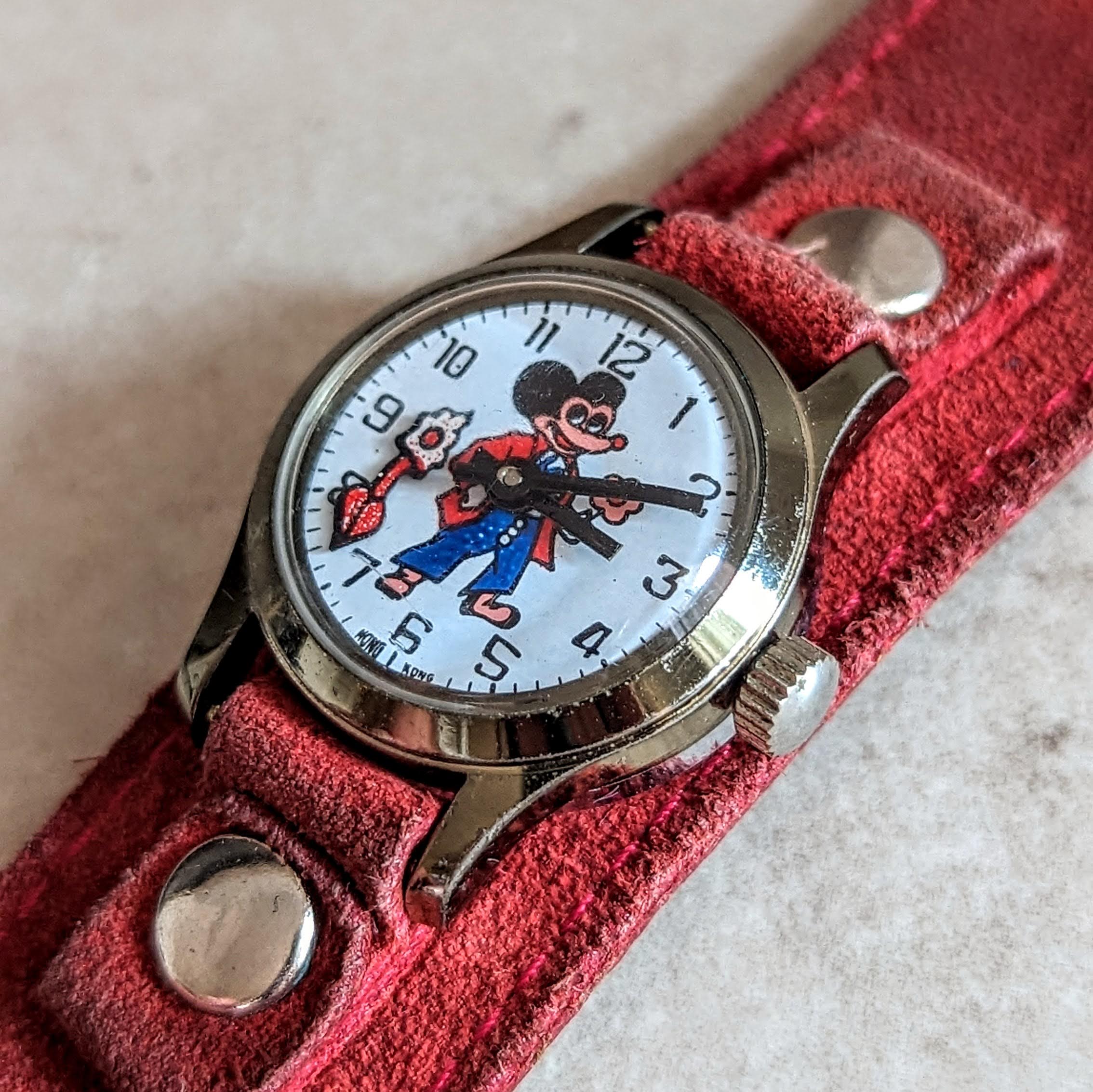 Vintage Mickey Mouse Wristwatch by Remex LTD 1 Jewel Mechanical Animated Watch - Image 10