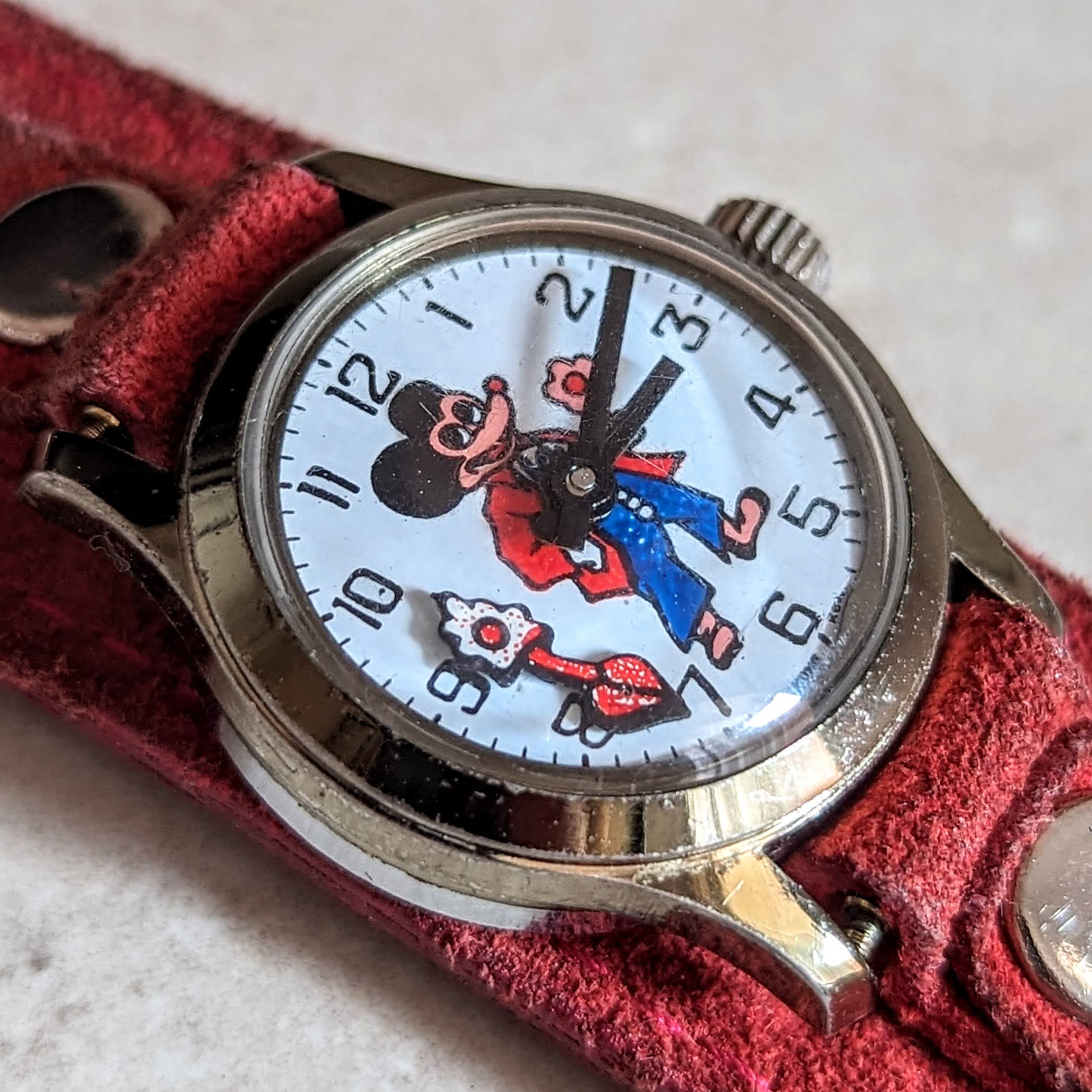 Vintage Mickey Mouse Wristwatch by Remex LTD 1 Jewel Mechanical Animated Watch - Image 11