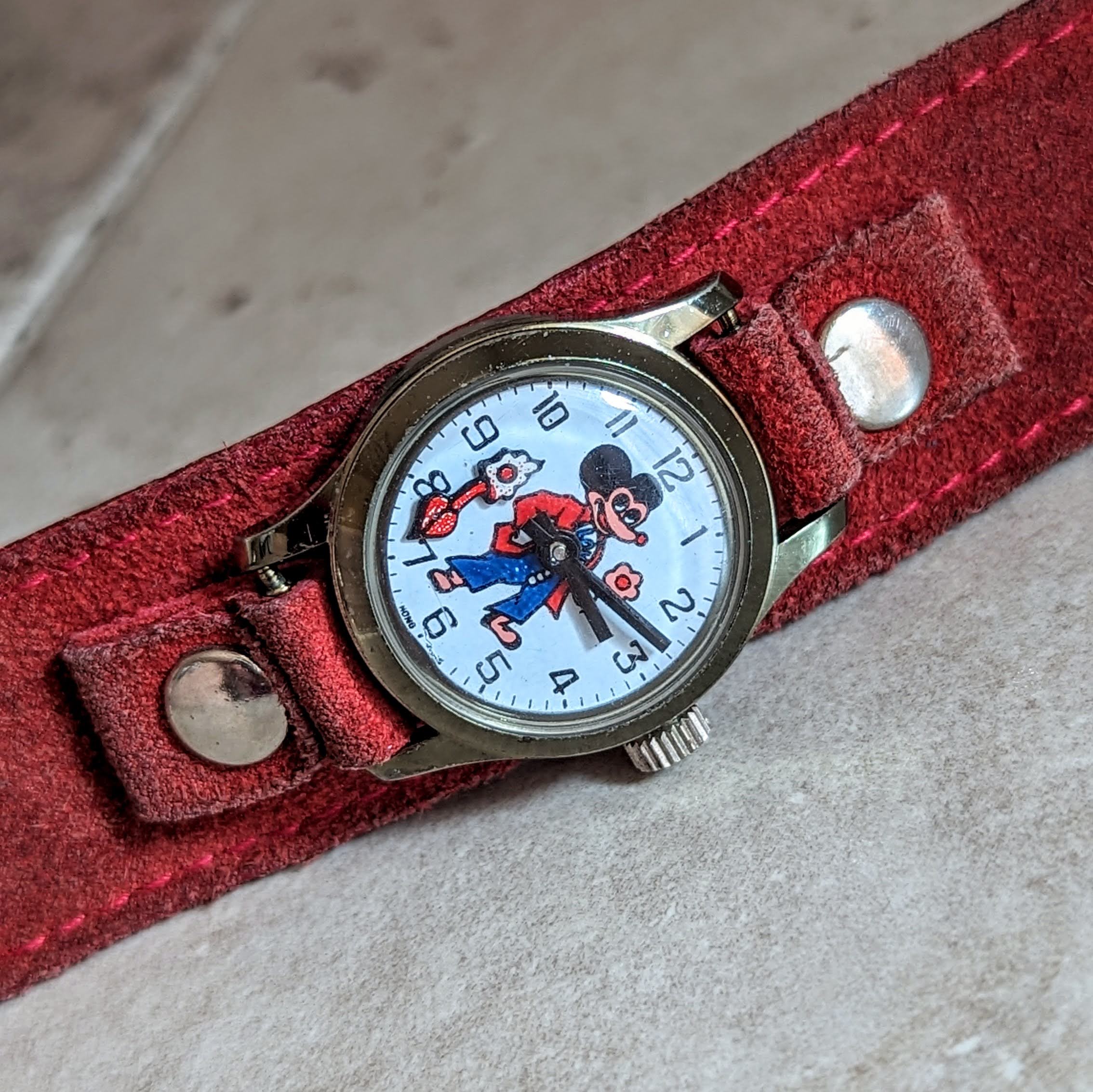 Vintage Mickey Mouse Wristwatch by Remex LTD 1 Jewel Mechanical Animated Watch - Image 12