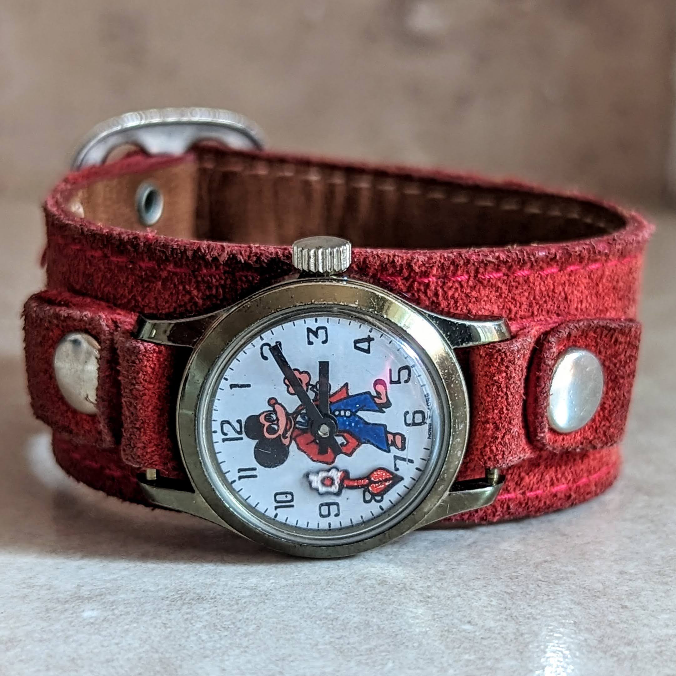 Vintage Mickey Mouse Wristwatch by Remex LTD 1 Jewel Mechanical Animated Watch - Image 13