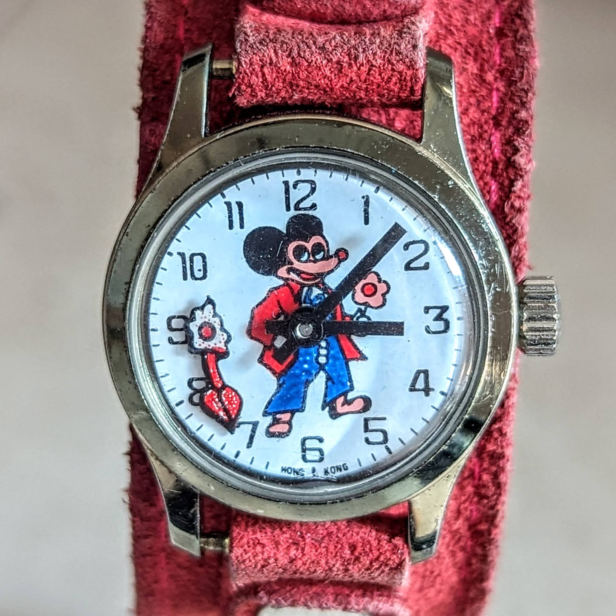 Vintage Mickey Mouse Wristwatch by Remex LTD 1 Jewel Mechanical Animated Watch - Image 3
