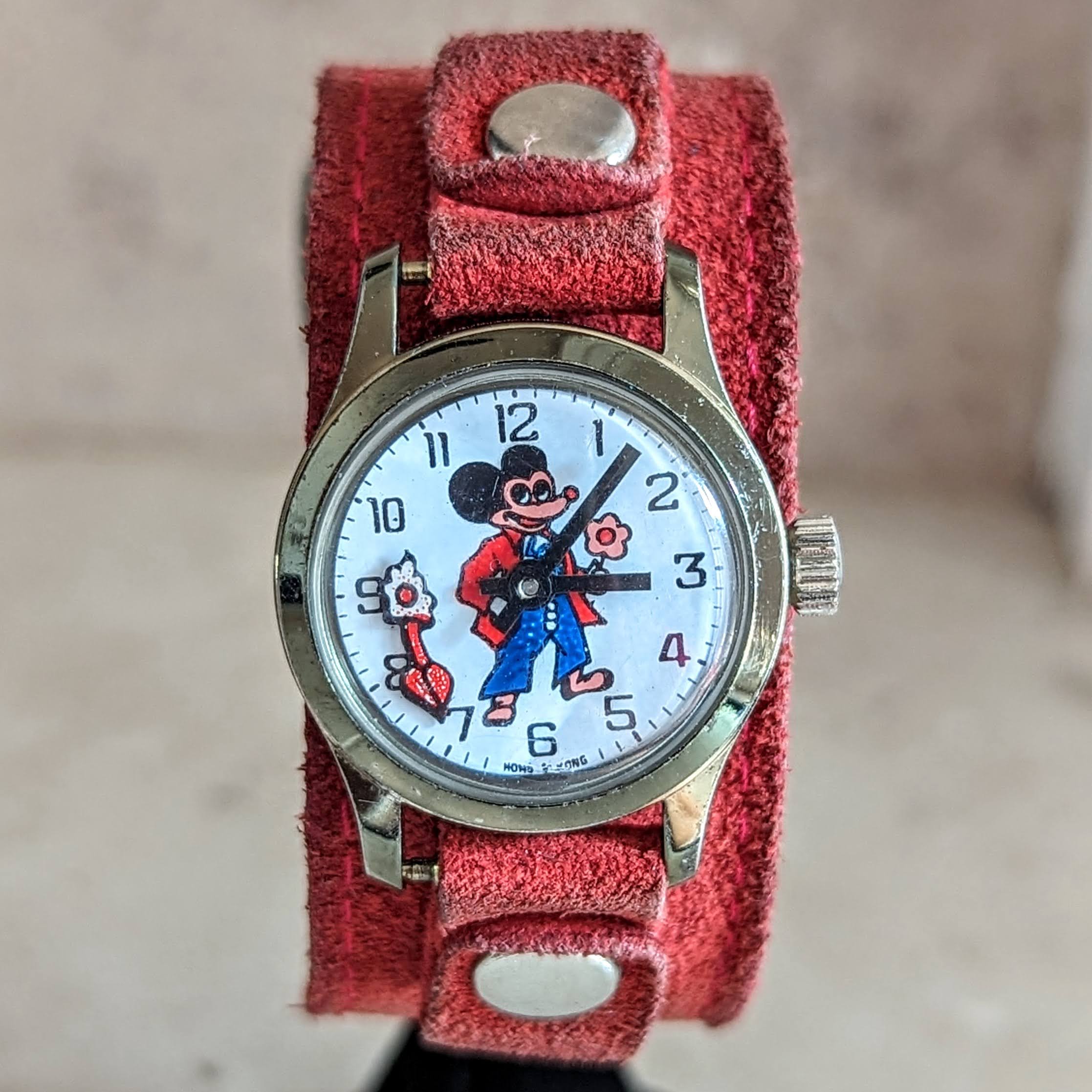 Vintage Mickey Mouse Wristwatch by Remex LTD 1 Jewel Mechanical Animated Watch - Image 4