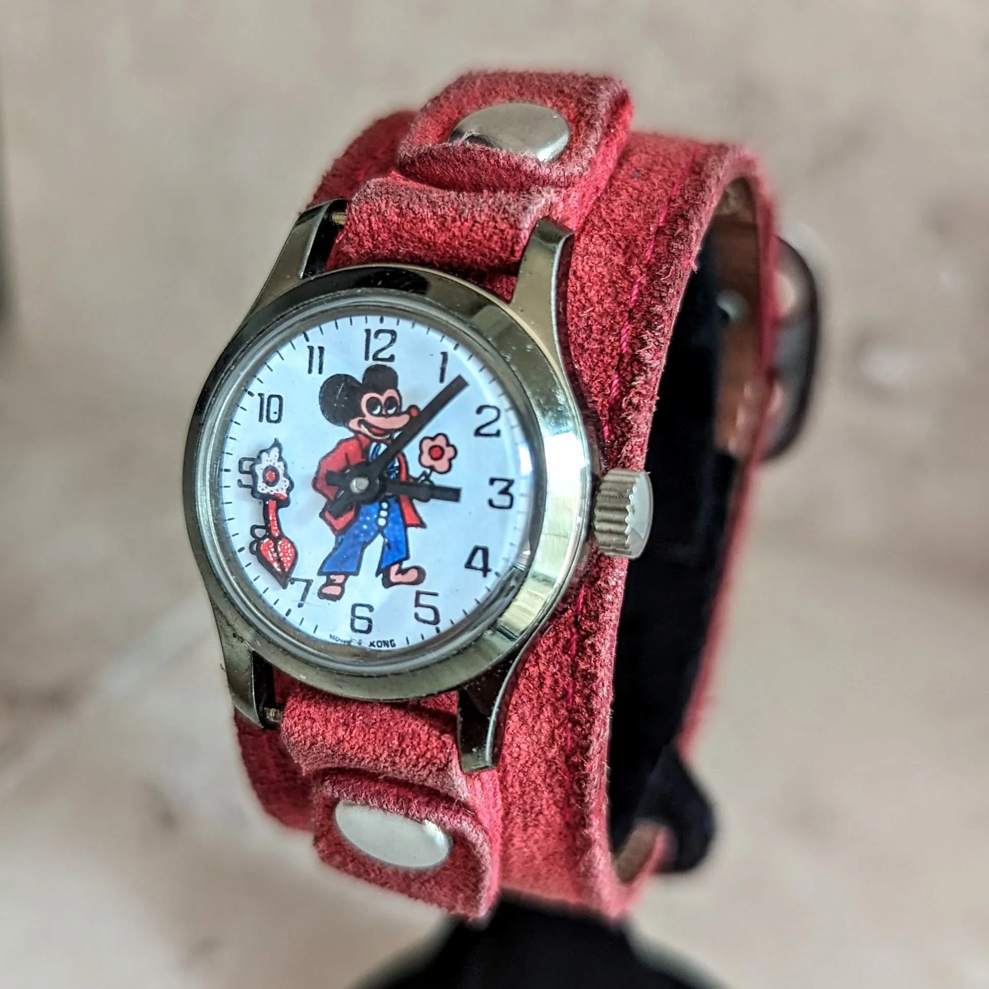 Vintage Mickey Mouse Wristwatch by Remex LTD 1 Jewel Mechanical Animated Watch - Image 6